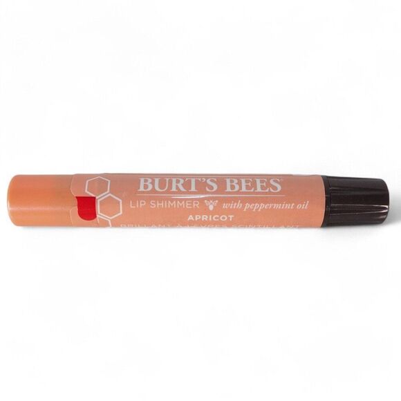 Bert's Bees Lip Shimmer with Peppermint Oil Apricot 0.09 oz (Lot of 4) - Picture 2 of 5